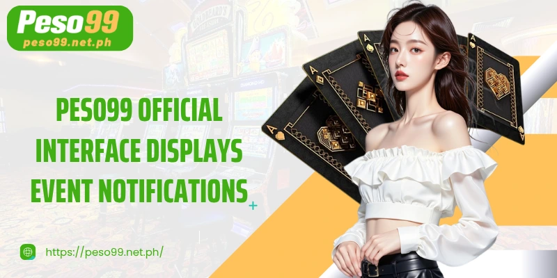 PESO99 official interface displays event notifications and new news